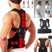 Cargar imagen en el visor de la galería, New Adjustable Posture Corrector Male Female Magnetic Back Support Nylon Elastic Shoulder Back Brace Belt (free gift)
